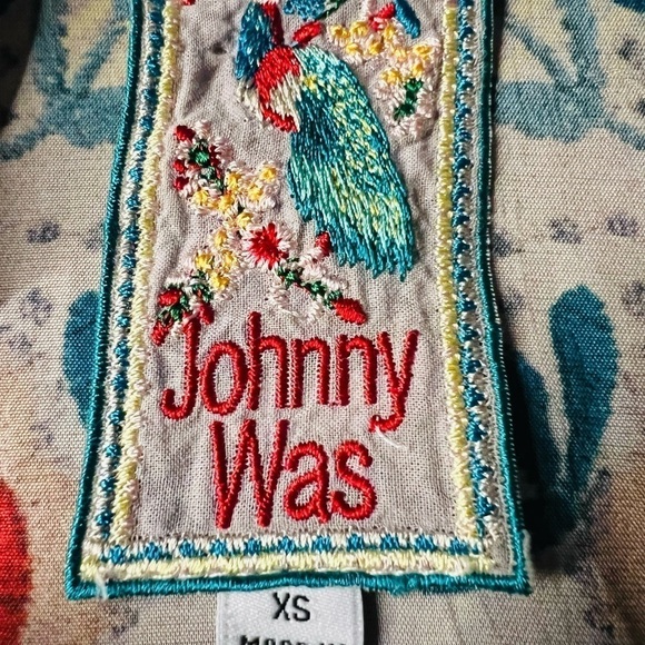 JOHNNY WAS WOMENS LONG SLEEVE COLORFUL OVERSIZED BLOUSE SIZE XS - Picture 5 of 11